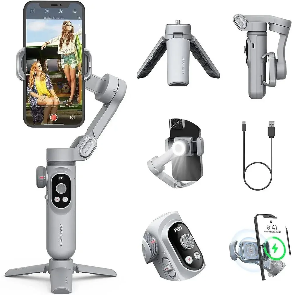 Smart X Pro Phone Gimbal for iPhone Android Smartphone Foldable Stabilizer OLED